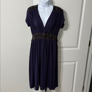 Banana Republic Stretch Dress With V-Neck And Cinched Empire Waist